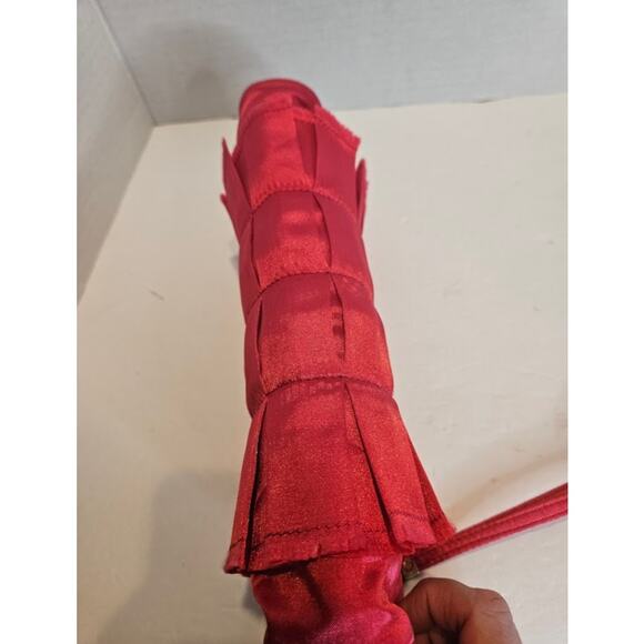 Botkier Wristlet Clutch Hot Pink Satin Fancy Purse Silver accents 11.5" x 5" Eve - Picture 4 of 10